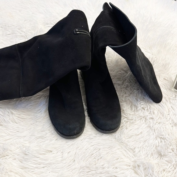 Stuart Weitzman Black Suede Over the Knee Foldover Boots women’s 6 - Picture 6 of 12